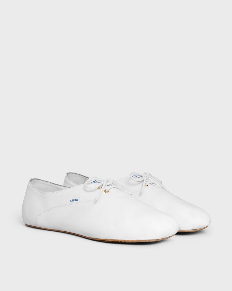 BALLET LACE-UP SHOE IN LAMBSKIN - Ultra White -  - 1 | CELINE