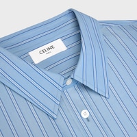 CLASSIC SHIRT IN STRIPED COTTON POPLIN - WASH BLUE/BLUE/CHALK -  - 2 | CELINE