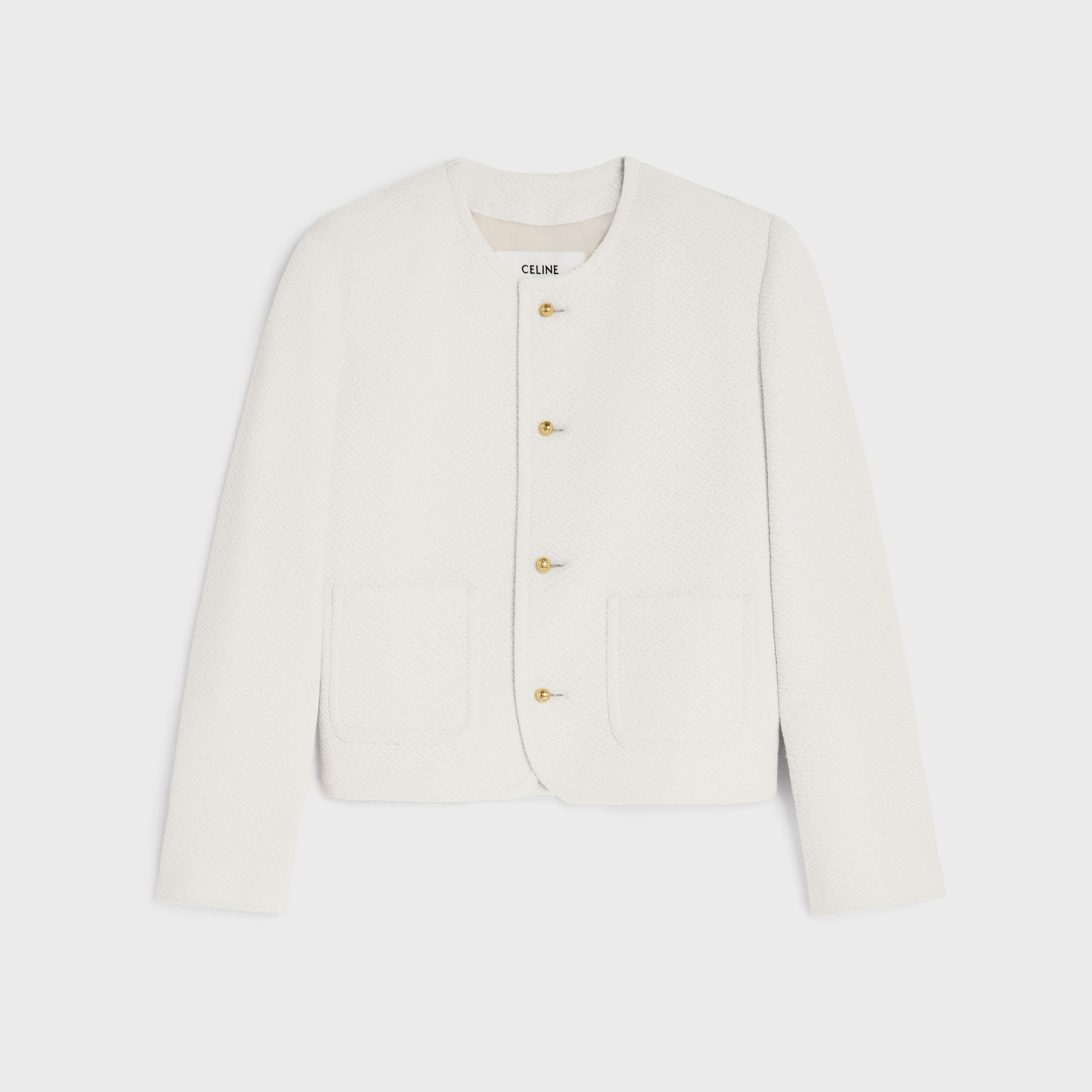 icone jacket IN viscose and wool natté - OFF WHITE | CELINE