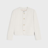 icone jacket IN viscose and wool natté - OFF WHITE -  - 1 | CELINE