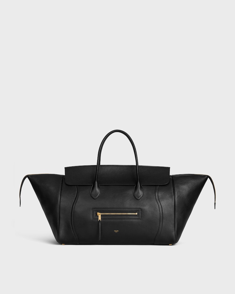 GROSSE LUGGAGE AUS GESCHMEIDIGEM, GLÄNZENDEM LAMMLEDER - SCHWARZ - LUGGAGE - 1 | CELINE