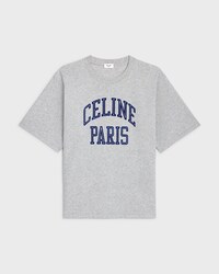 loose t-shirt IN cotton jersey - VINTAGE GREY MELANGE / NAVY -  - 1 | CELINE