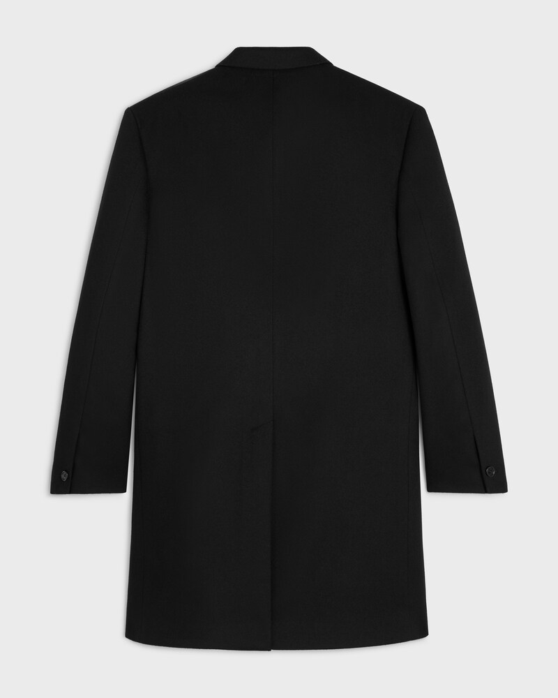 manteau crois&eacute; Drap de laine - Noir -  - 1 | CELINE