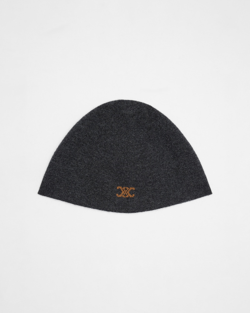 beanie IN wool - DARK GREY/CAMEL -  - 1 | CELINE