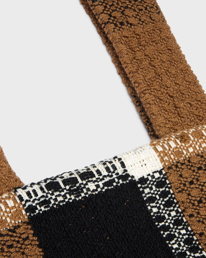 top IN tartan mohair jacquard - WHITE/BLACK/CAMEL -  - 1 | CELINE