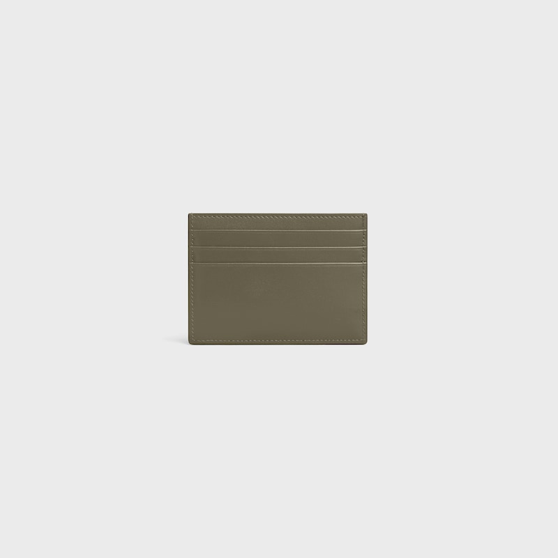 CARD HOLDER TRIOMPHE IN Shiny calfskin - GOLDEN KHAKI - CARD HOLDERS - 1 | CELINE