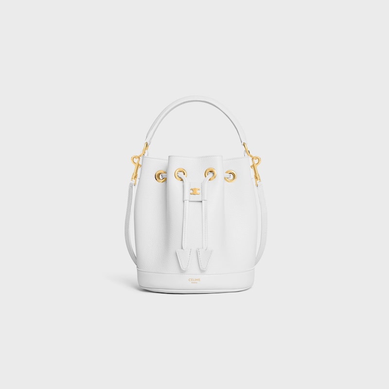 TEEN CLARA BAG IN SUPPLE GRAINED CALFSKIN - ARCTIC WHITE - MORE LINES - 1 | CELINE