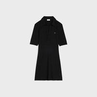 polo mini dress IN ribbed cotton - BLACK / WHITE -  - 1 | CELINE