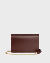 POCHETTE AVEC CHAÎNE MARGO veau brillant - Châtaigne - MINI SACS - 2 | CELINE