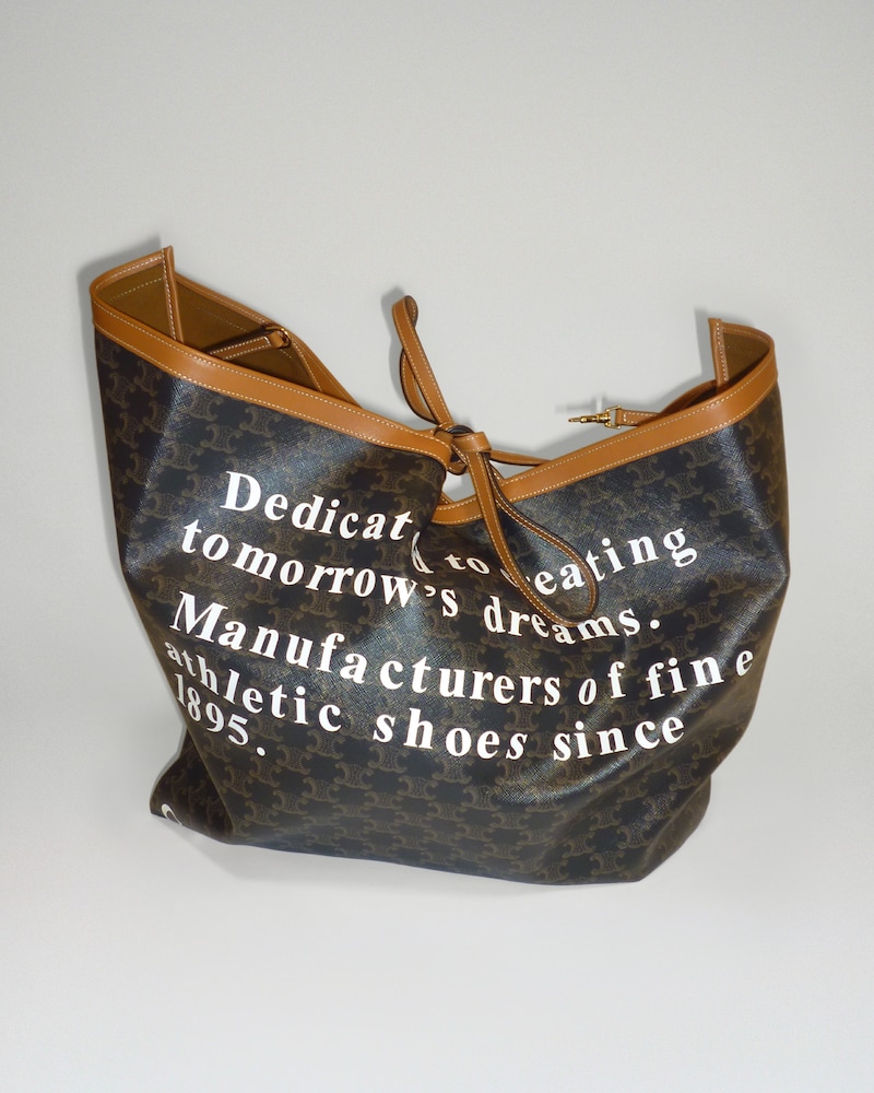 Tomorrow&rsquo;s dreams&rdquo; Limited Edition Flat Shopper - TAN - TRIOMPHE CANVAS - 1 | CELINE
