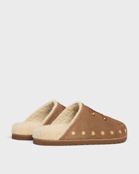 CELINE PITEA SABOT EN CUIR DE VEAU - PEANUT -  - 2 | CELINE