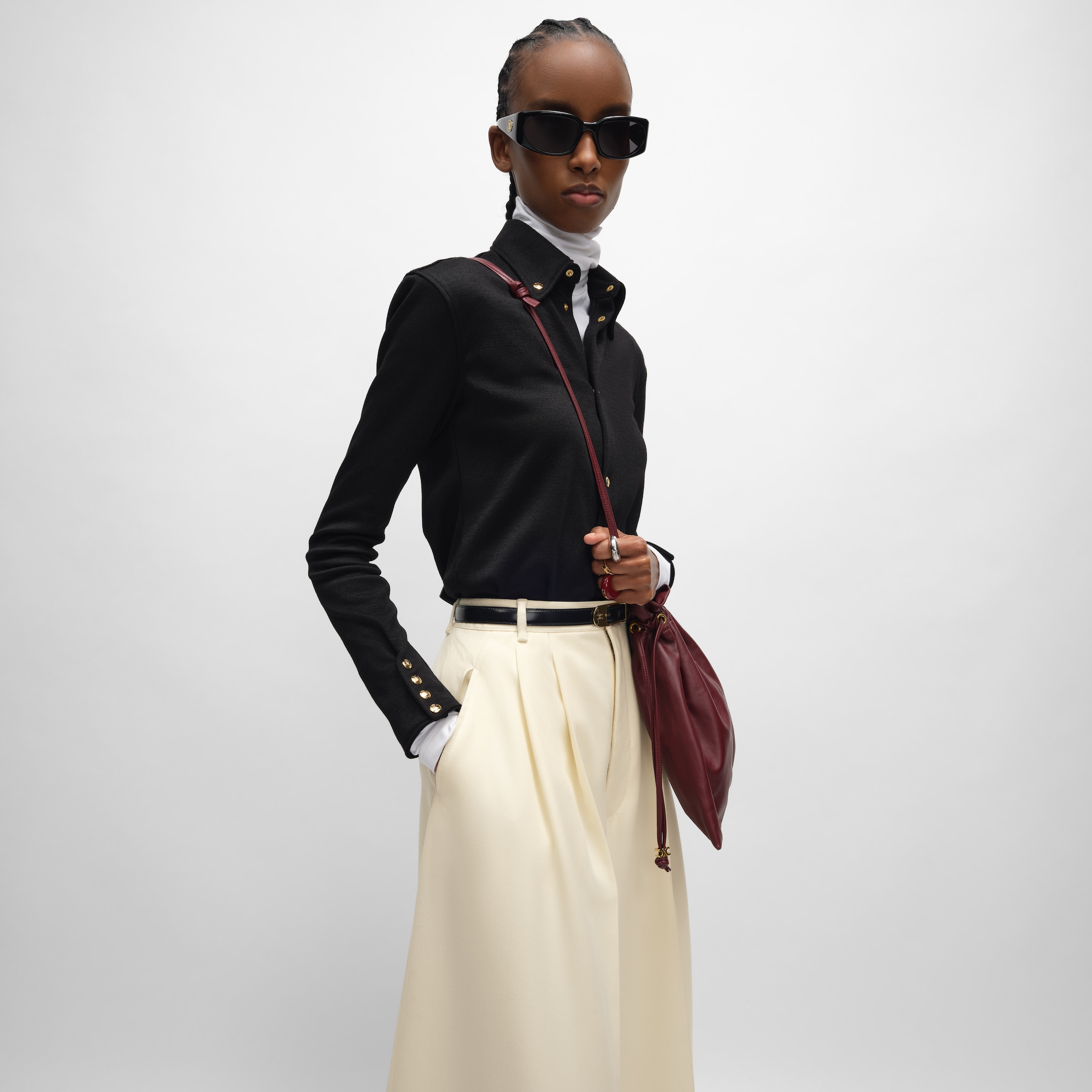 SMALL CRYSTAL POUCH IN LAMBSKIN - SYRAH | CELINE