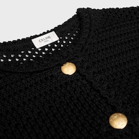 CHAQUETA CÁRDIGAN DE GANCHILLO DE ALGODÓN - NEGRO -  - 2 | CELINE
