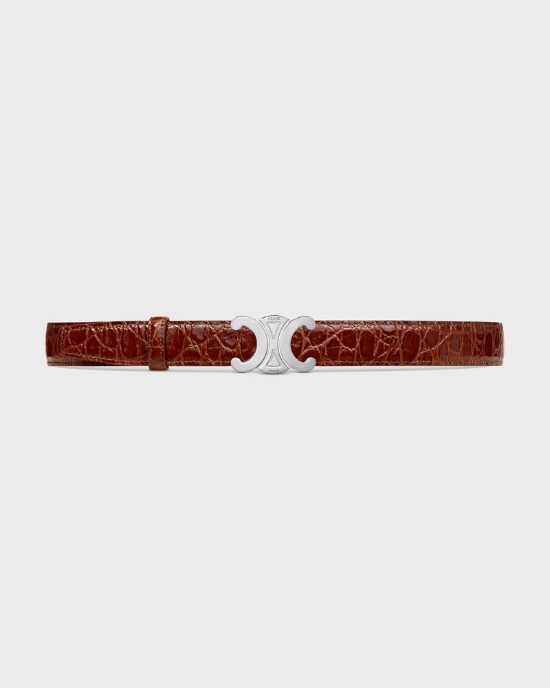 Reversible Strap 25MM IN TAURILLON LEATHER AND CROCODILE EMBOSSED CALFSKIN -  -  - 1 | CELINE