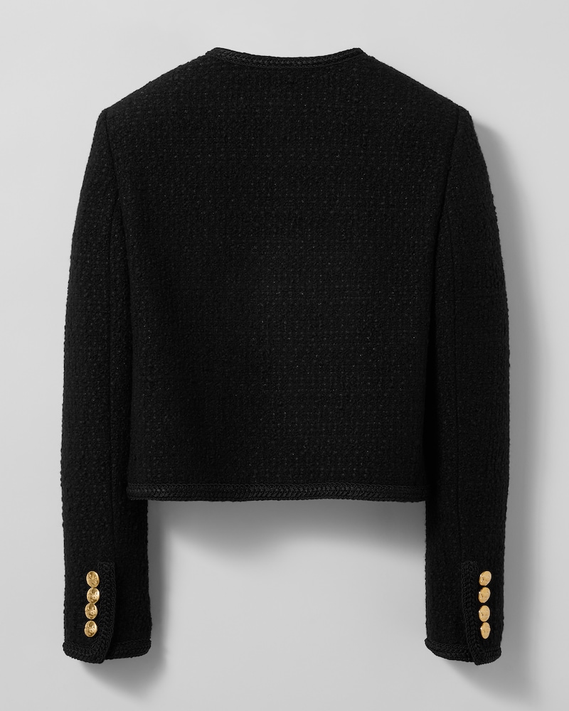 veste chasseur natté bouclette - Noir -  - 1 | CELINE
