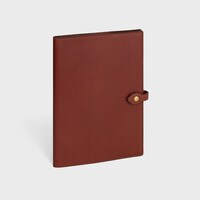 LARGE NOTEBOOK COVER WITH POUCH IN NATURAL CALFSKIN - TECK - STATIONERY - 2 | CELINE
