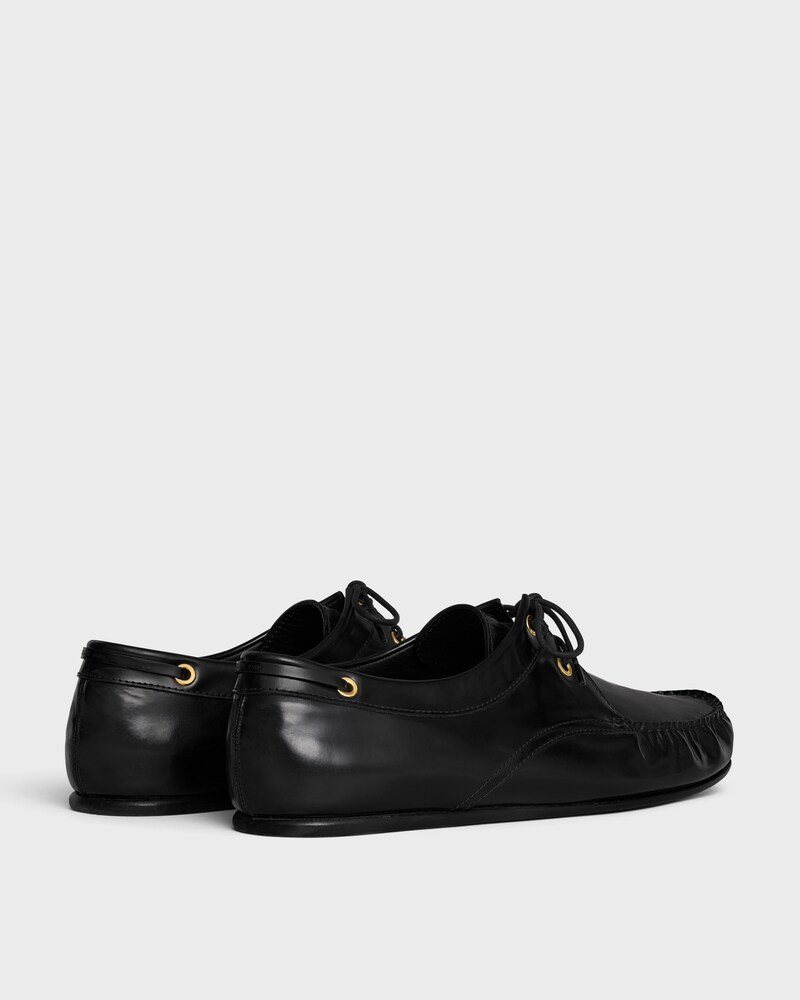FLAT DERBY IN POLISHED BULLSKIN - BLACK -  - 1 | CELINE