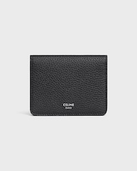BI-FOLD CARD HOLDER IN Grained Calfskin - BLACK - CARD HOLDERS - 1 | CELINE