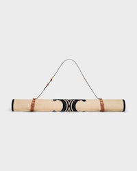 Beach mat and beach mat holder in calfskin - NATURAL / TAN - TRAVEL - 2 | CELINE