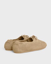 ADAM LACE-UP LOAFER IN SUEDE CALFSKIN - BEIGE -  - 2 | CELINE