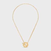 Celine Disc Necklace in Brass with Gold Finish - GOLD -  - 1 | CELINE