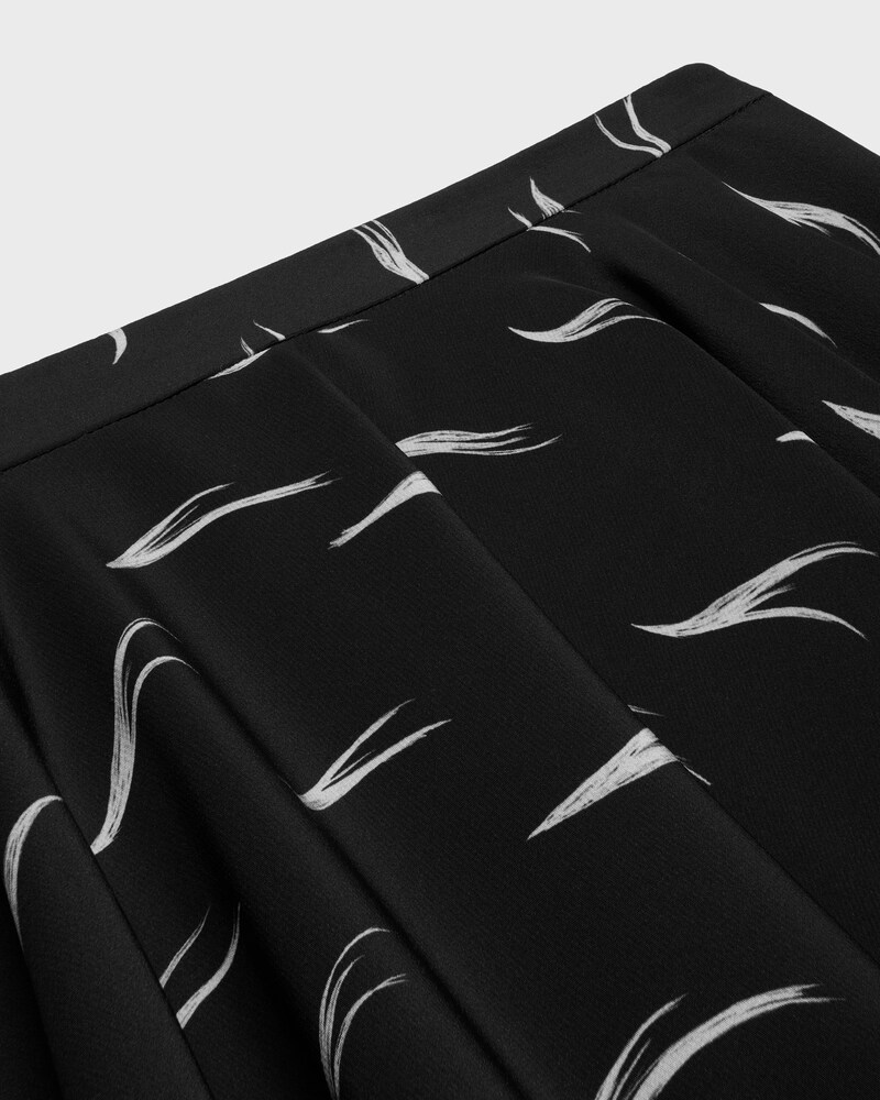 skirt IN crepe de chine - NOIR/CRAIE -  - 1 | CELINE