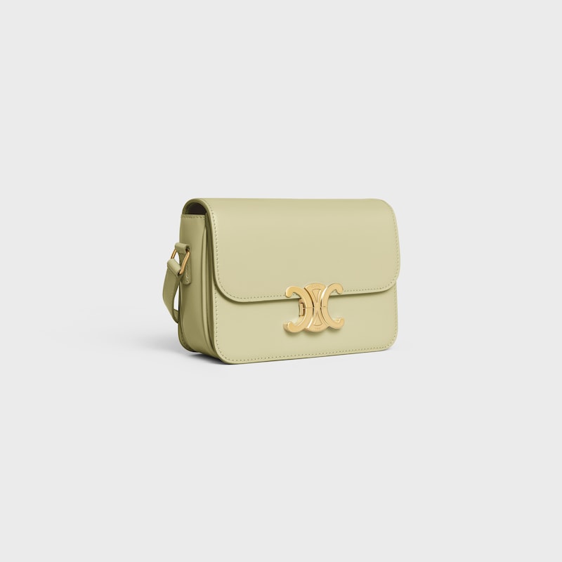 Teen Triomphe Bag in shiny calfskin - ALMOND GREEN - TRIOMPHE - 1 | CELINE
