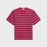 regular t-shirt IN STRIPED COTTON JERSEY - RED / NAVY / WHITE -  - 1 | CELINE