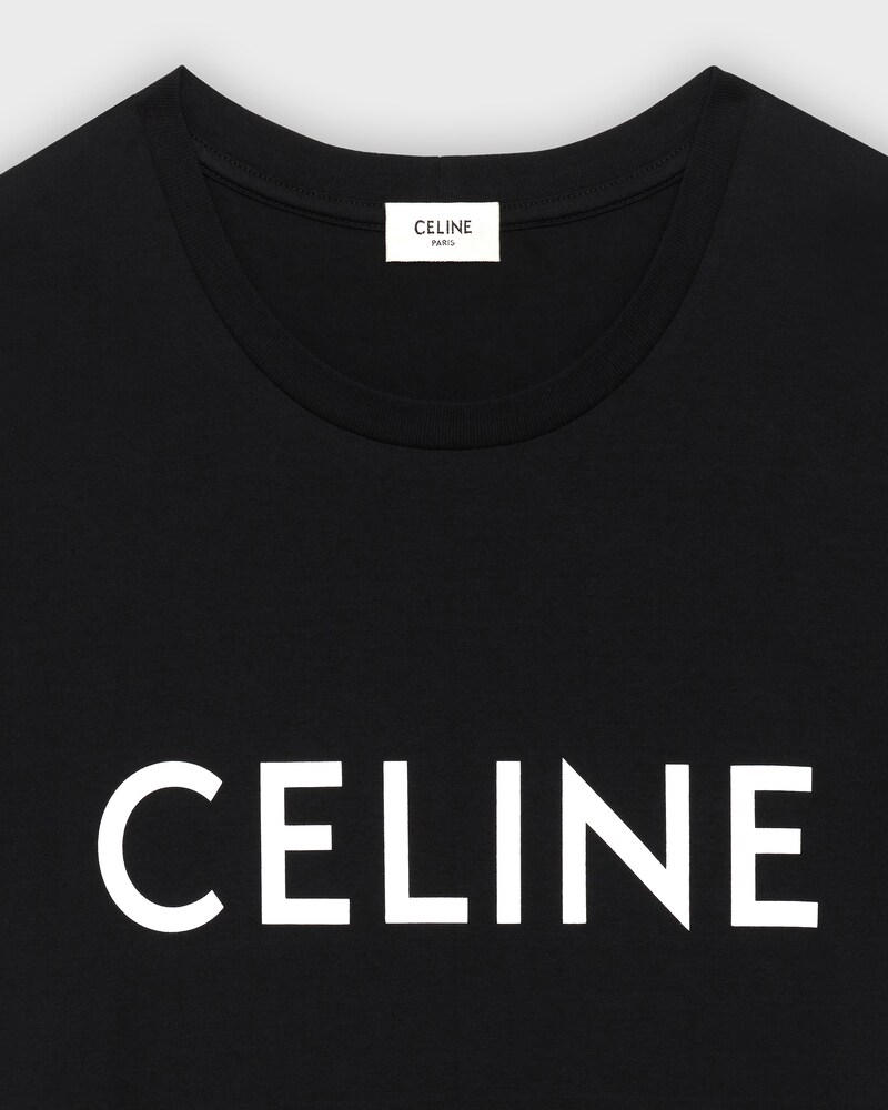 CELINE T-SHIRT IN COTTON - Black / white -  - 1 | CELINE