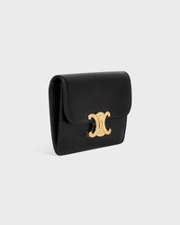 PORTE-CARTES AVEC RABAT TRIOMPHE veau brillant - Noir - GIFT FINDER - 2 | CELINE
