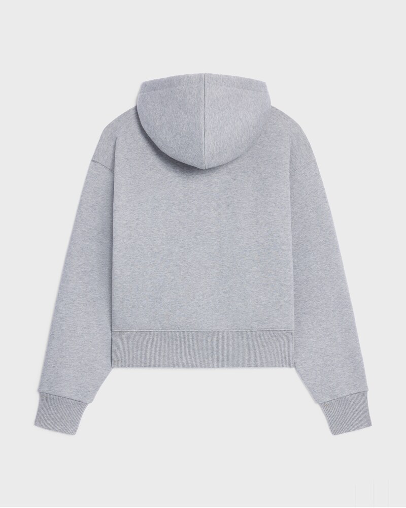loose hoodie IN cotton fleece - GREY MELANGE/NAVY -  - 1 | CELINE