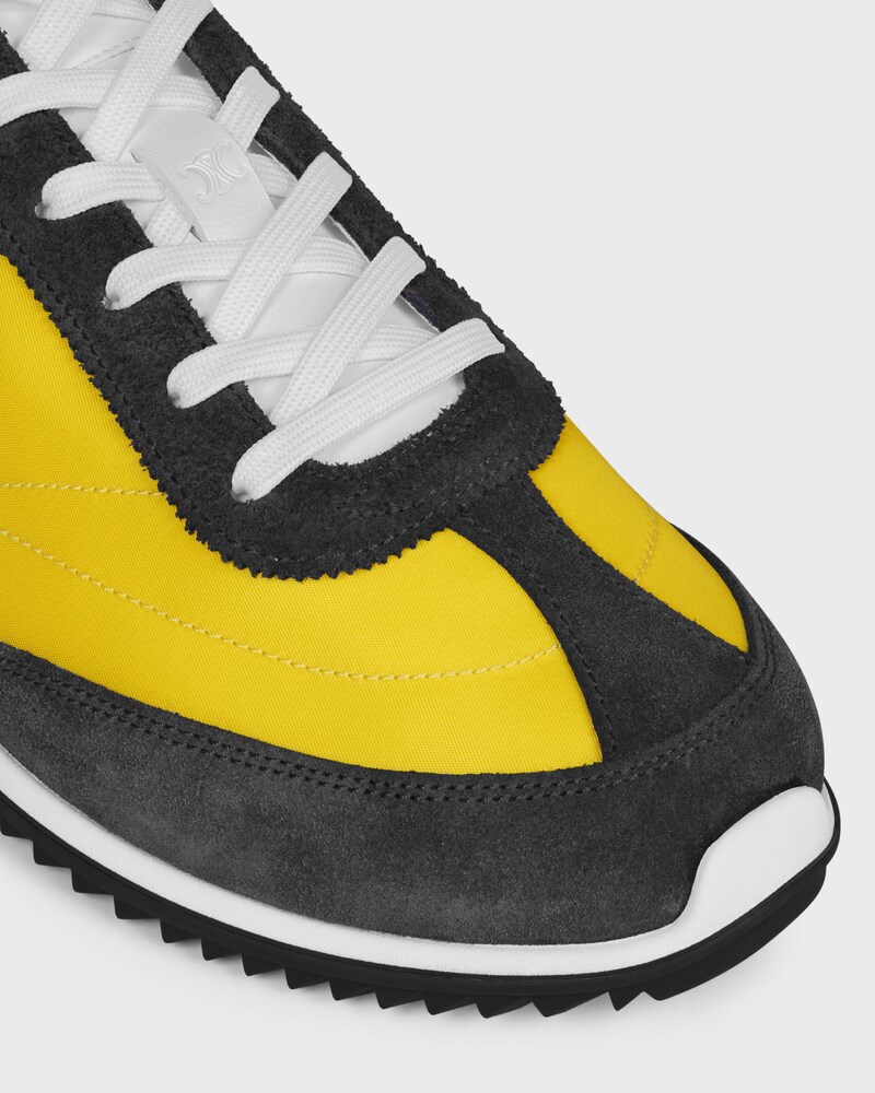 SNEAKER RACER EN NYLON, CUIR DE VEAU VELOURS ET CUIR DE VEAU - JAUNE/GRIS FONCÉ -  - 1 | CELINE