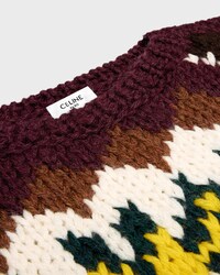 crewneck sweater IN fair isle wool - BROWN/ECRU/YELLOW -  - 2 | CELINE
