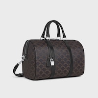 LARGE BOSTON IN Triomphe Canvas AND calfskin - BLACK - TRAVEL BAGS - 2 | CELINE