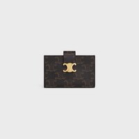 กระเป๋าใส่บัตร ACCORDEON NINO ผ้าแคนวาสทรียงฟ์ - สีแทน - กระเป๋าใส่บัตร - 1 | CELINE