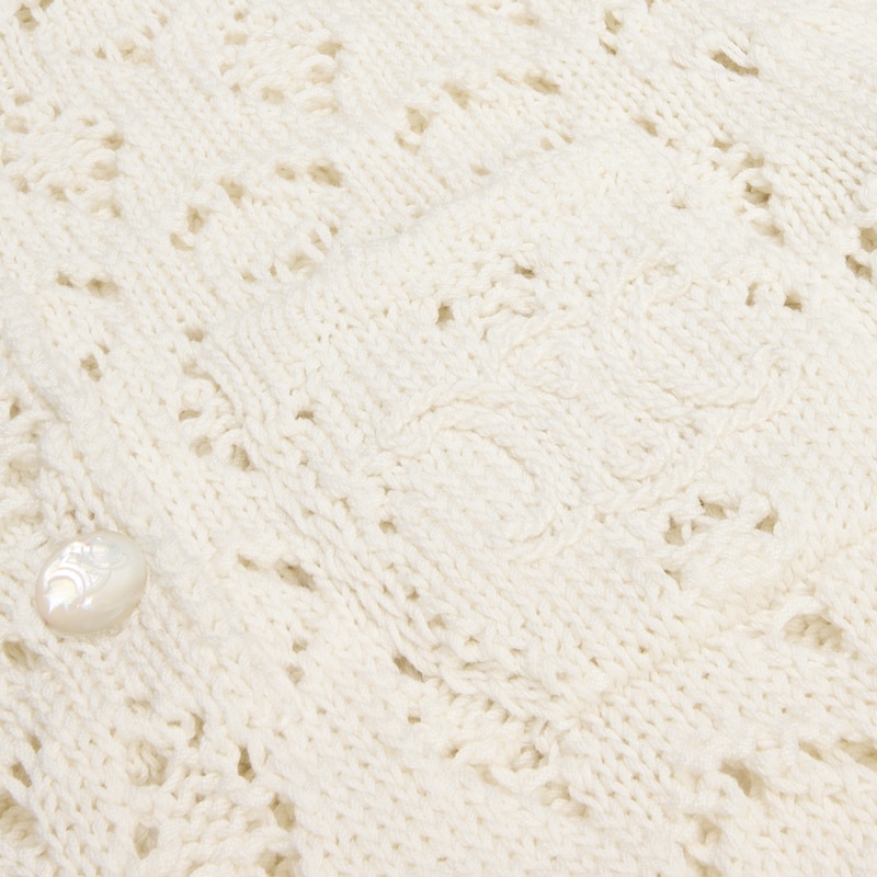 miniabito in cotone pointelle - Off-white -  - 1 | CELINE