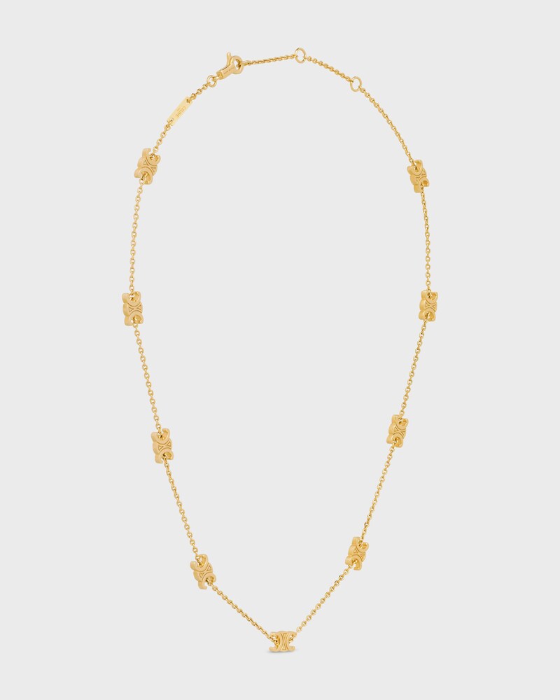 Triomphe Mini Triomphe Necklace in Brass with Gold Finish - GOLD - SMALL GIFTS - 1 | CELINE