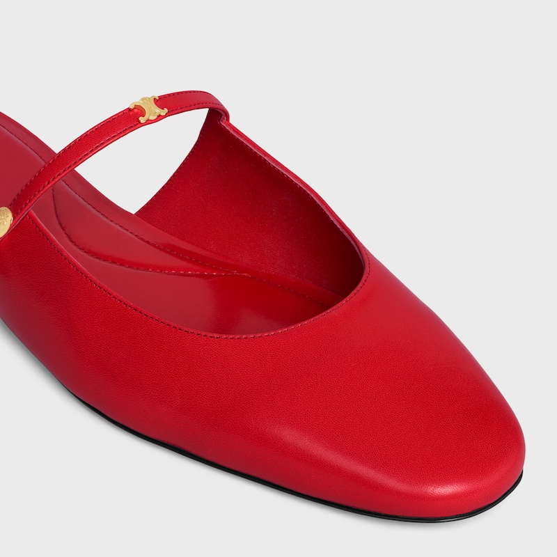 MULE MACARON EN CUIR DE CH&Egrave;VRE - ULTRA ROUGE -  - 1 | CELINE