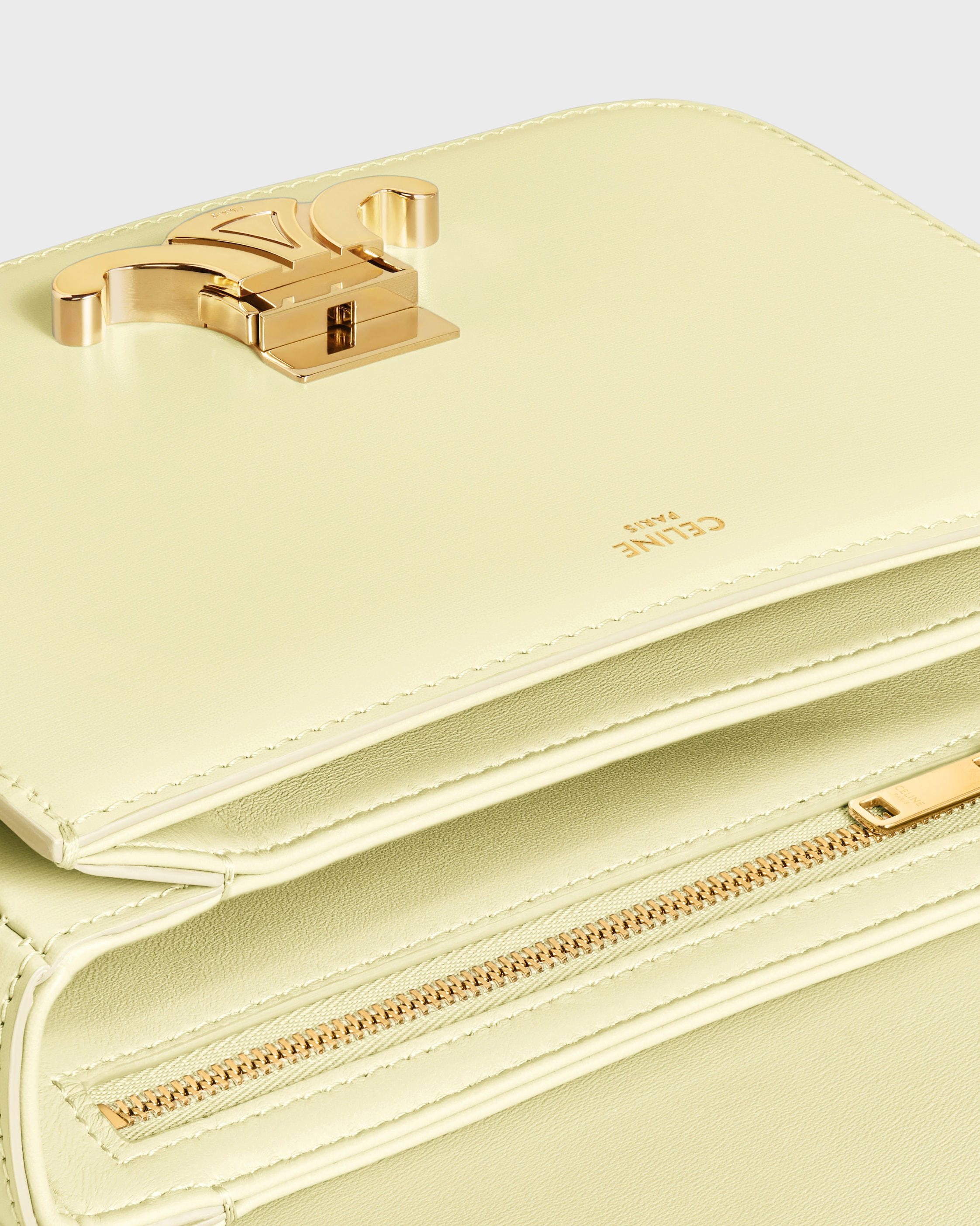 Teen Triomphe Bag in shiny calfskin - LIGHT YELLOW | CELINE