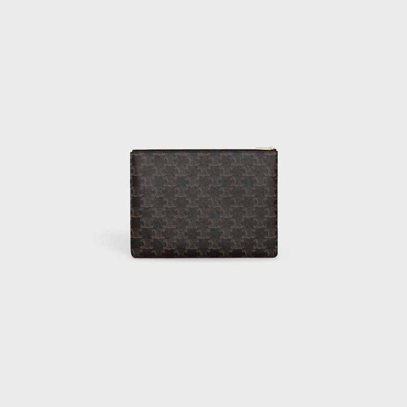 Pouch IN Triomphe Canvas - Black - POUCHES - 1 | CELINE