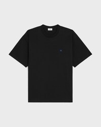 loose T-SHIRT IN cotton jersey - BLACK/BLUE DENIM -  - 1 | CELINE