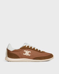 CELINE RACER NIEDRIGER SCHNÜR-SNEAKER MIT TRIOMPHE AUS NYLON, KALBSVELOURSLEDER UND KALBSLEDER - SAHARA -  - 1 | CELINE