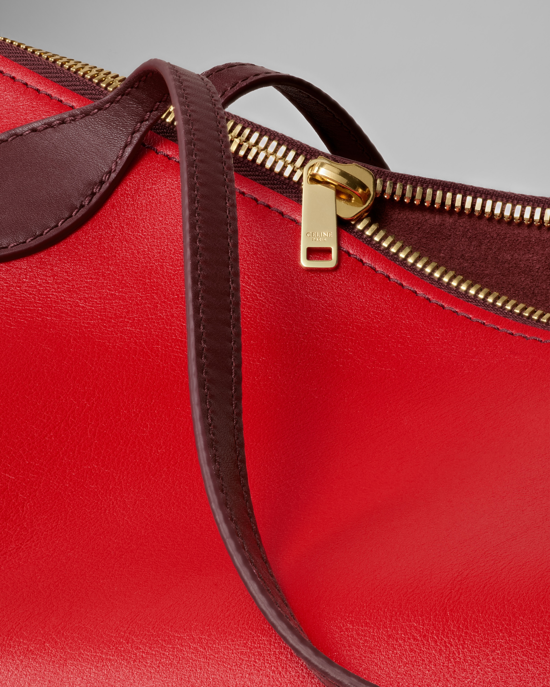 CABAS FRAME IN SMOOTH CALFSKIN - SYRAH / ULTRA RED | CELINE