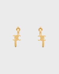 Triomphe Asymmetric Hoops in Brass with Gold Finish - GOLD - ESSENTIAL GIFTS - 1 | CELINE