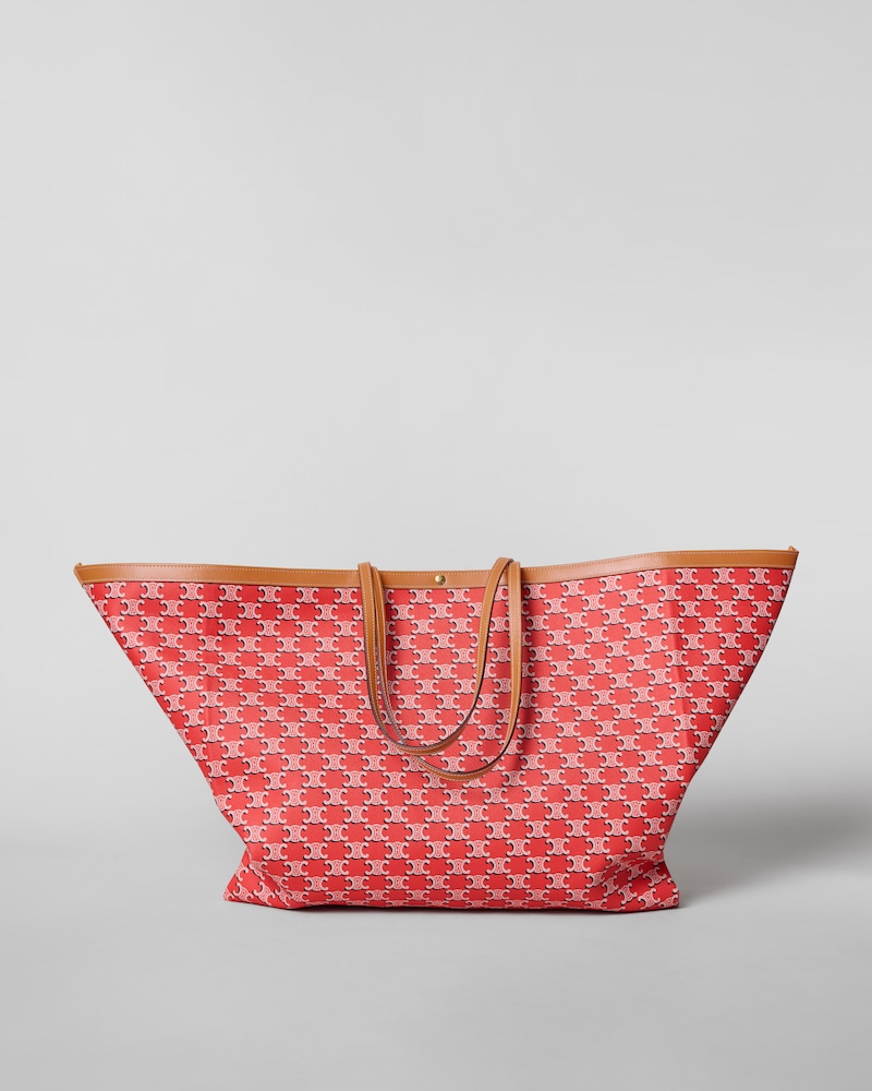 BOLSO SHOPPER GRANDE CON SOLAPA DE LONA TRIOMPHE - ROJO/NEGRO/BLANCO - REGALOS PARA ELLA - 1 | CELINE