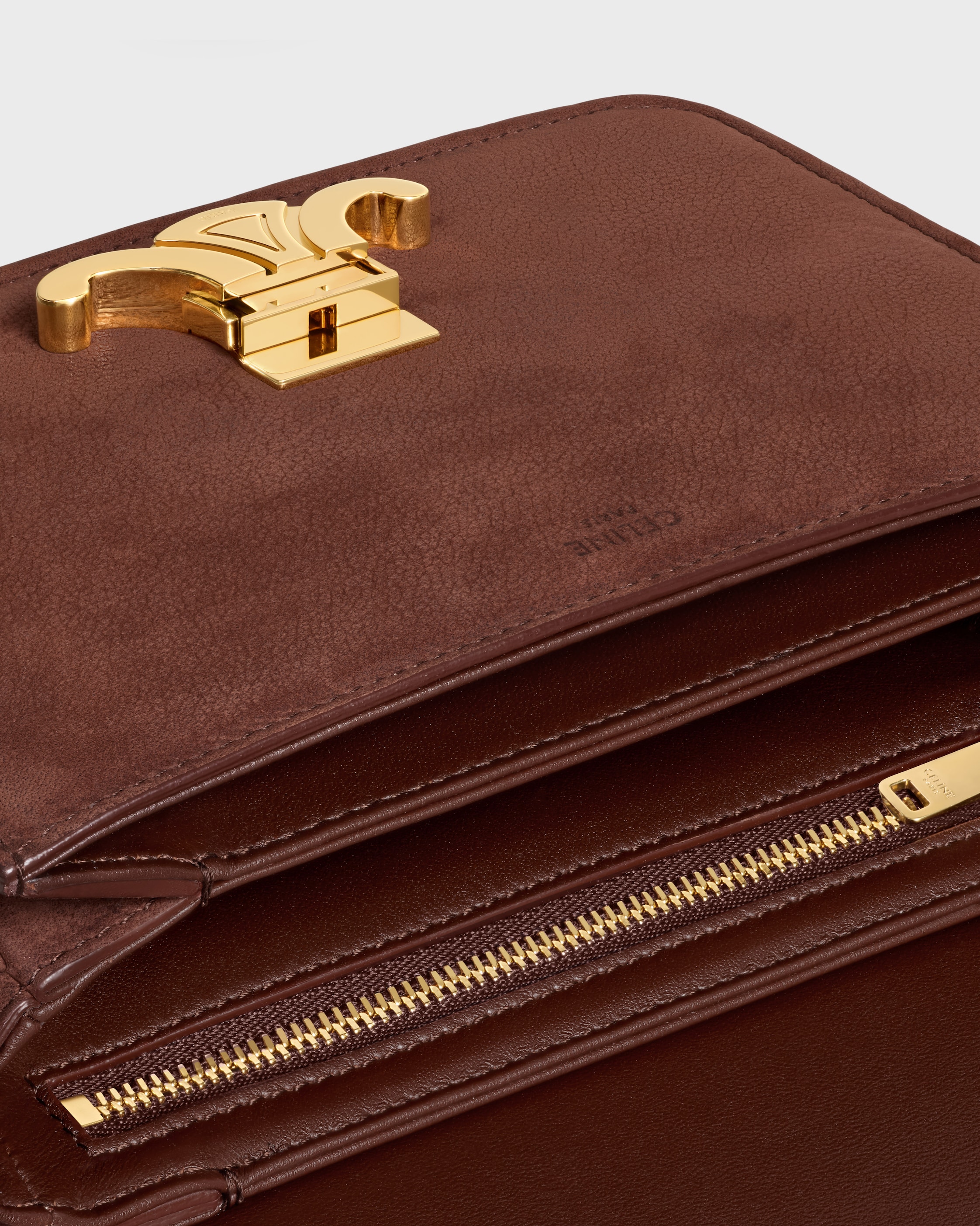 TEEN TRIOMPHE BAG IN Grained Nubuck Calfskin - CHESTNUT | CELINE