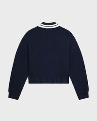 JERSEY CON CUELLO EN V DE CACHEMIRA. - AZUL MARINO / BLANCO -  - 2 | CELINE