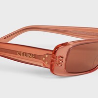 Rectangular S343 sunglasses in Acetate - TRANSPARENT CORAL -  - 2 | CELINE