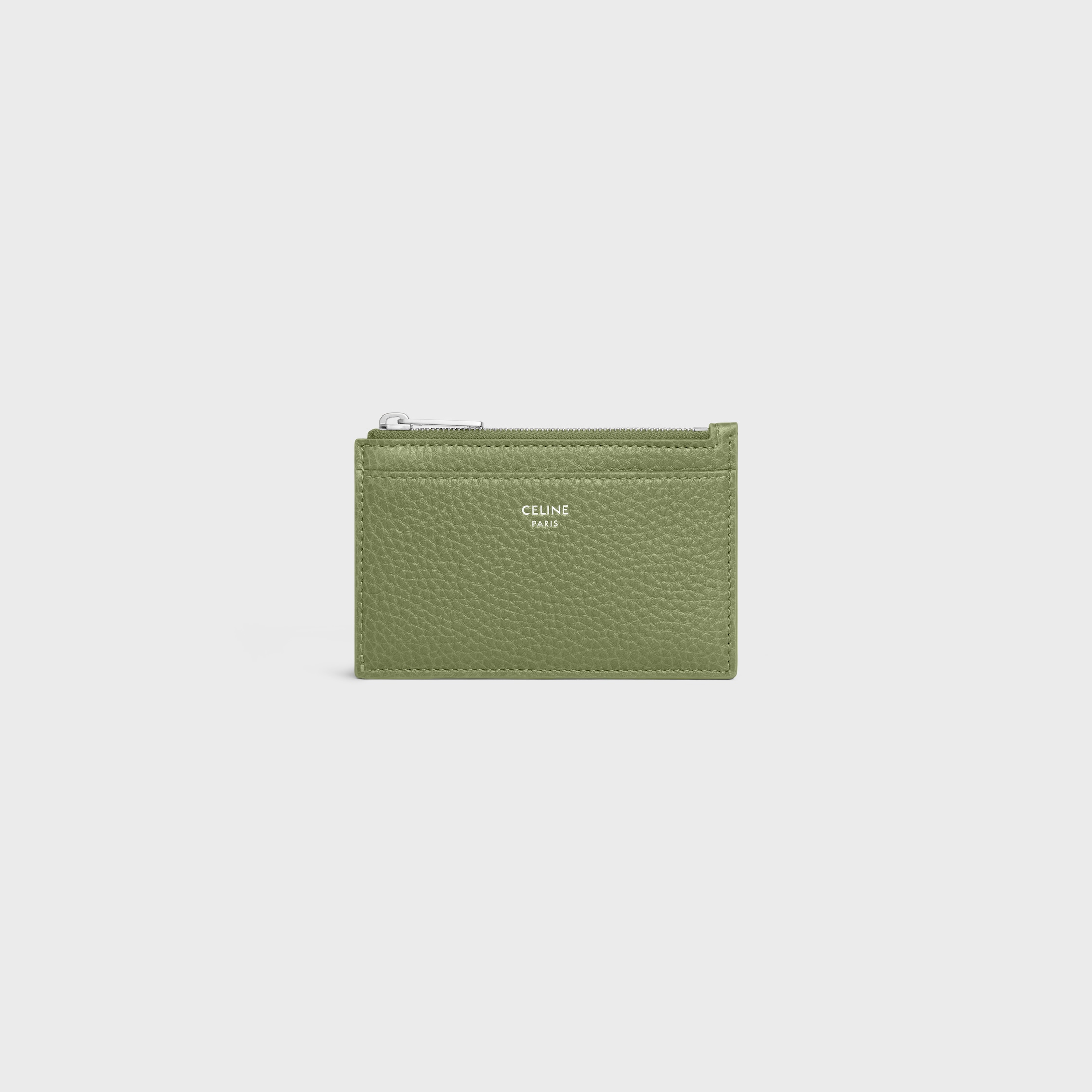 CELINE Zipped Card Holder IN GRAINED CALFSKIN