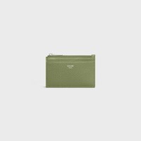Zipped Card Holder IN GRAINED CALFSKIN - LIGHT KHAKI - CARD HOLDERS - 1 | CELINE